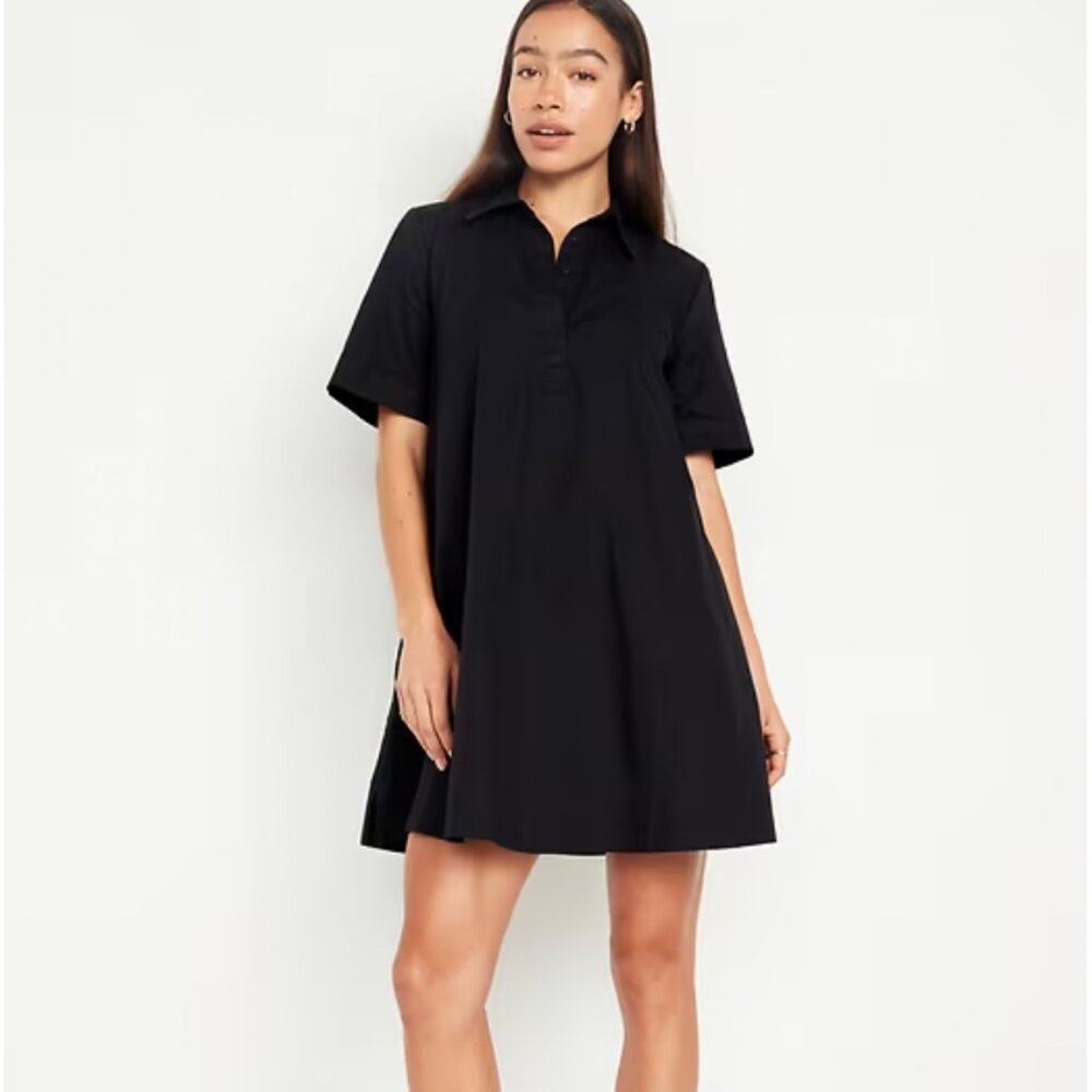 NWT Old Navy Mini Shirt Dress in Black Size XL